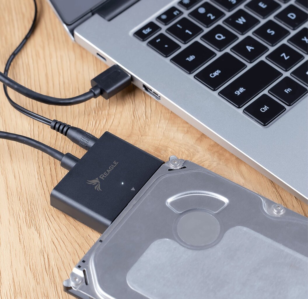 Adapter USB 3.1 SATA 3.5" 2.5" HDD SSD toiteallikas hind ja info | USB jagajad, adapterid | kaup24.ee