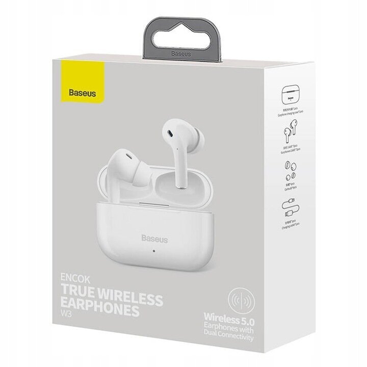 Baseus Encok W3 TWS Bluetooth 5.0 Wireless Buds, White hind ja info | Kõrvaklapid | kaup24.ee