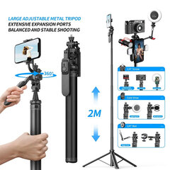 XXL bluetooth selfie stick statiiviga, 2 m LIVMAN C05 цена и информация | Моноподы для селфи («Selfie sticks») | kaup24.ee