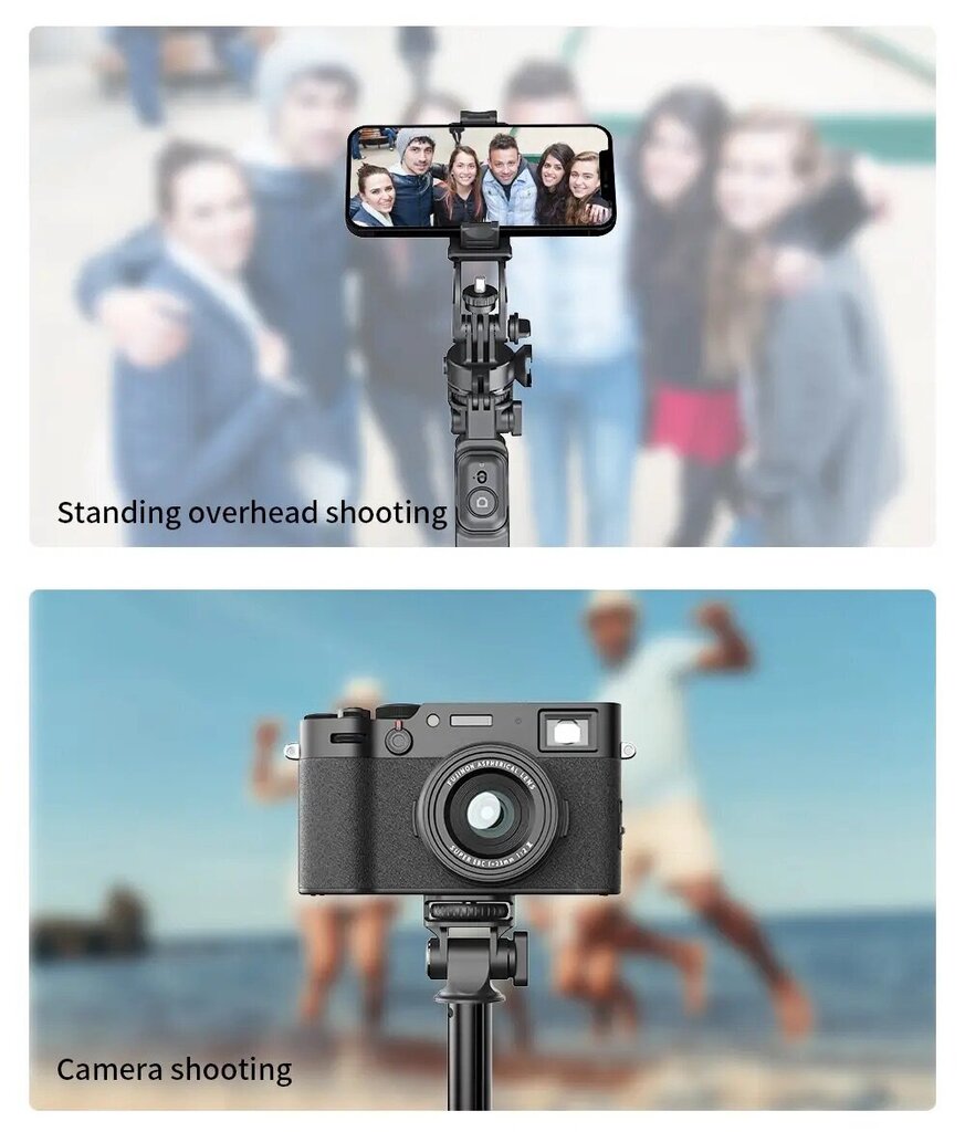 XXL bluetooth selfie stick statiiviga, 2 m LIVMAN C05 цена и информация | Selfie sticks | kaup24.ee