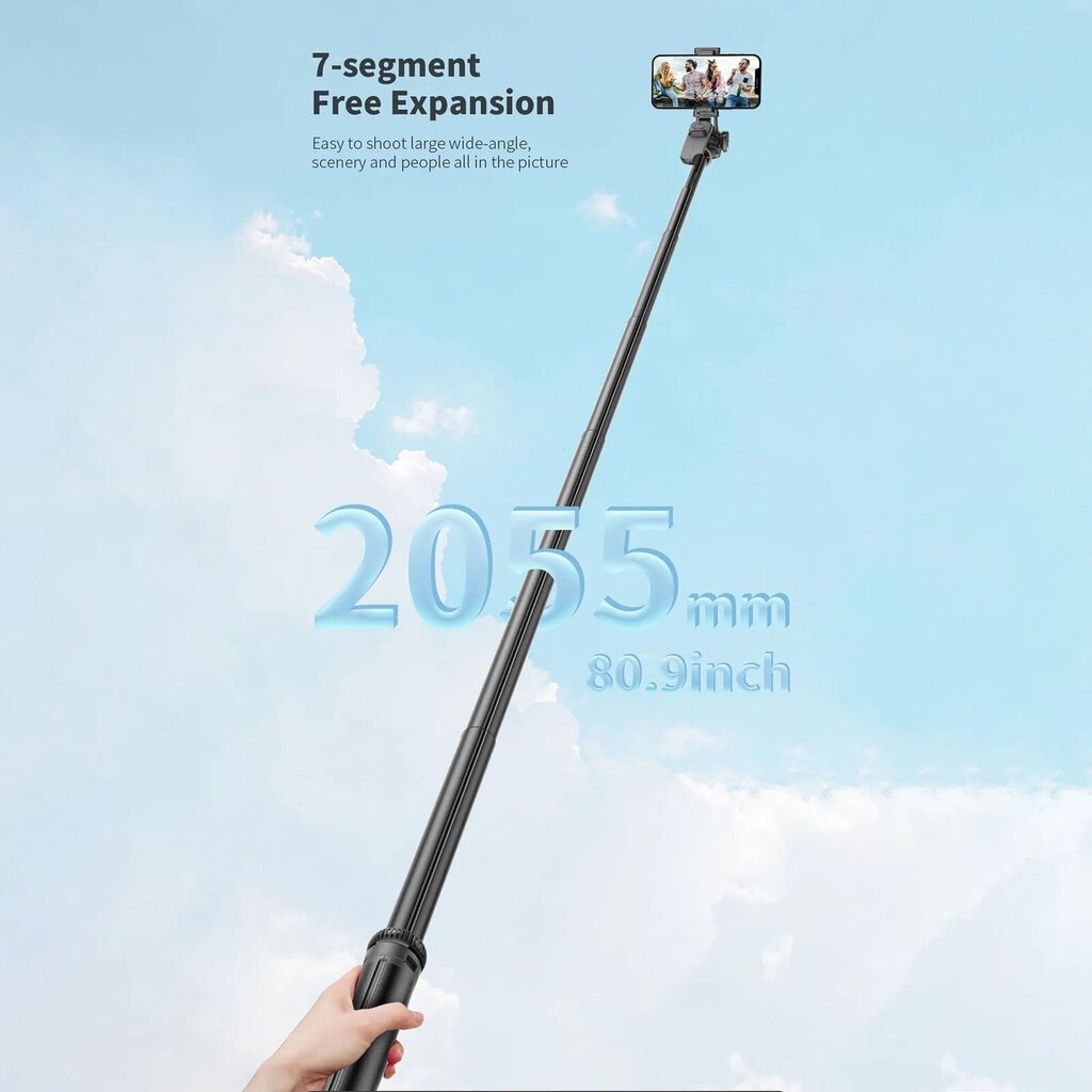 XXL bluetooth selfie stick statiiviga, 2 m LIVMAN C05 цена и информация | Selfie sticks | kaup24.ee