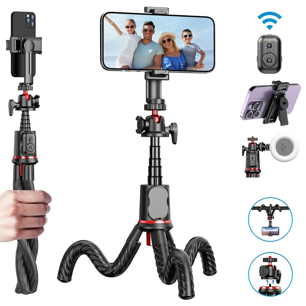 Paindlik selfie stick ja statiiv puldiga LIVMAN C03 hind ja info | Selfie sticks | kaup24.ee
