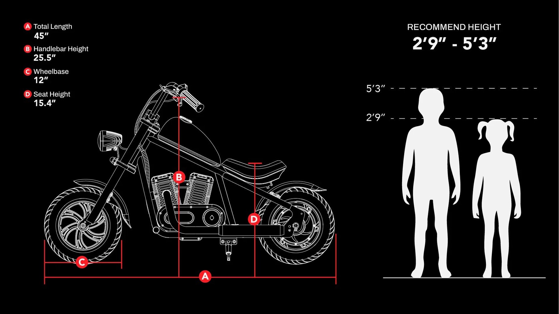 Laste elektrimootorratas Hyper Gogo Cruiser 12, must hind ja info | Laste elektriautod | kaup24.ee