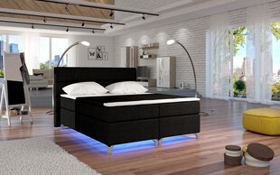 Voodi Amadeo LED valgustusega, 180x200 cm, gobelään/must hind ja info | Voodid | kaup24.ee