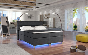 Voodi Amadeo LED valgustusega, 180x200 cm, gobelään/tumehall цена и информация | Кровати | kaup24.ee