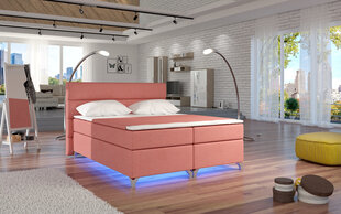 Voodi Amadeo LED valgustusega, 140x200 cm, gobelään/roosa hind ja info | Voodid | kaup24.ee