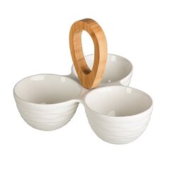 Altom portselanist taldrik bambusest hoidikuga цена и информация | Посуда, тарелки, обеденные сервизы | kaup24.ee