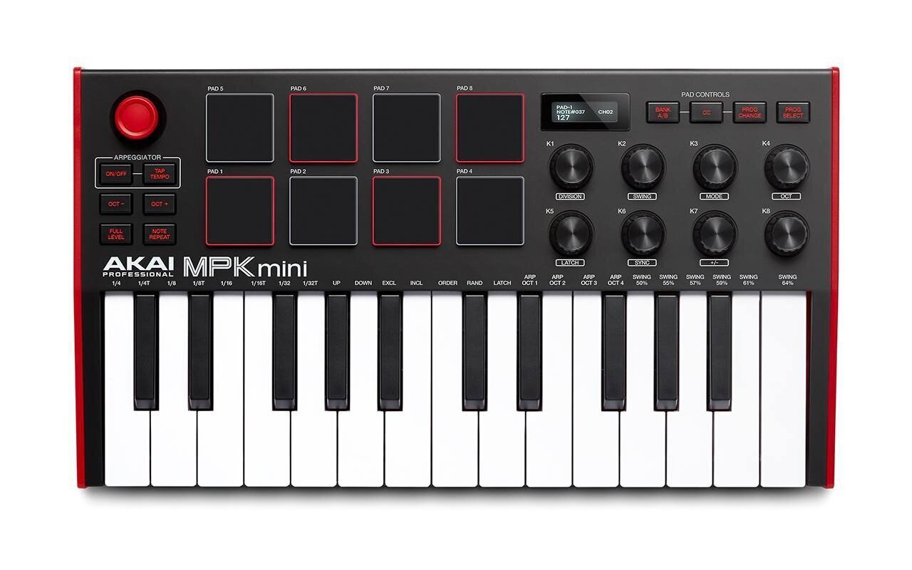 Klaver Akai, MPK Mini MK3, MIDI USB цена и информация | Klahvpillid | kaup24.ee