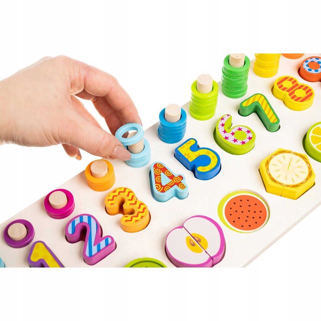 Puidust sorteerija numbrite ja viljadega цена и информация | Arendavad mänguasjad | kaup24.ee