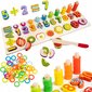 Puidust sorteerija numbrite ja viljadega цена и информация | Arendavad mänguasjad | kaup24.ee