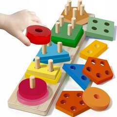 Деревянная цветная головоломка цена и информация | Игрушки для малышей | kaup24.ee