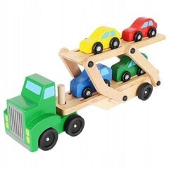 Puidust traktor autodega hind ja info | Poiste mänguasjad | kaup24.ee