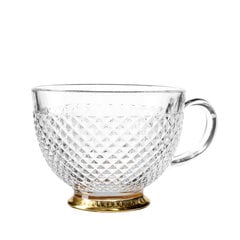 Чашка BARREL стеклянная в горошек на золотой ножке, 0,36л цена и информация | Стаканы, фужеры, кувшины | kaup24.ee