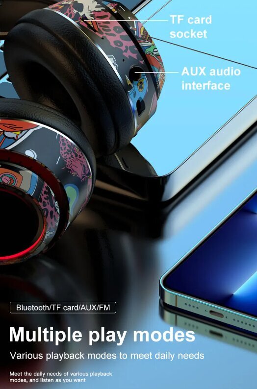Juhtmeta kõrvaklapid Bluetooth 5.1 mikrofoniga, RGB LED-valgustusega hind ja info | Kõrvaklapid | kaup24.ee
