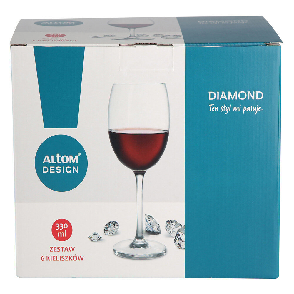 Altom Design veiniklaasid, 330ml, 6 tk цена и информация | Klaasid, tassid ja kannud | kaup24.ee