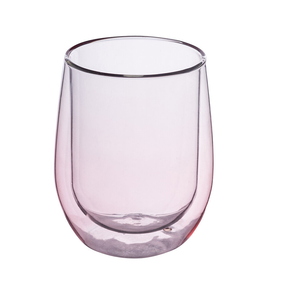 Andrea Color topeltklaasist tassid, 300 ml, roosa hind ja info | Klaasid, tassid ja kannud | kaup24.ee