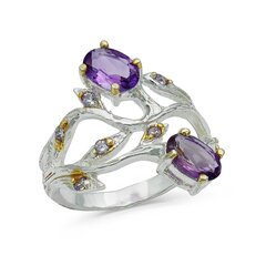 Серебряное (925) кольцо с драгоценными камнями, код f50334, EU-53.5 (~17 мм) F50334EU-53.5 цена и информация | Кольцо | kaup24.ee
