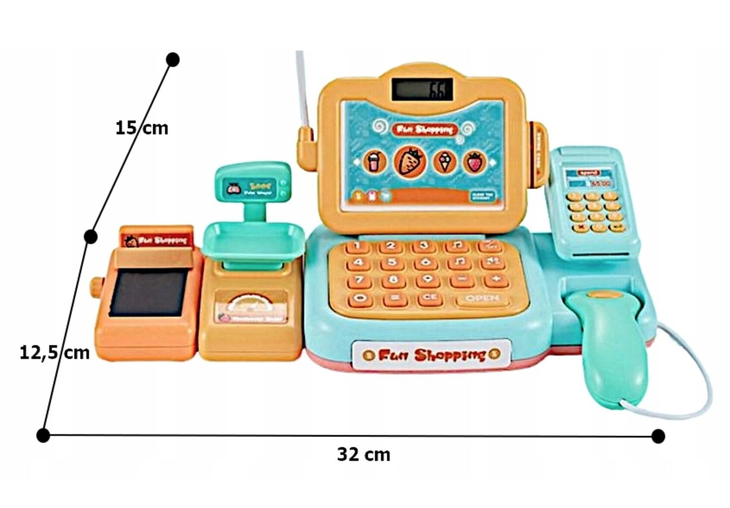 3in1 kauplus fiskaalkassa lastele цена и информация | Tüdrukute mänguasjad | kaup24.ee