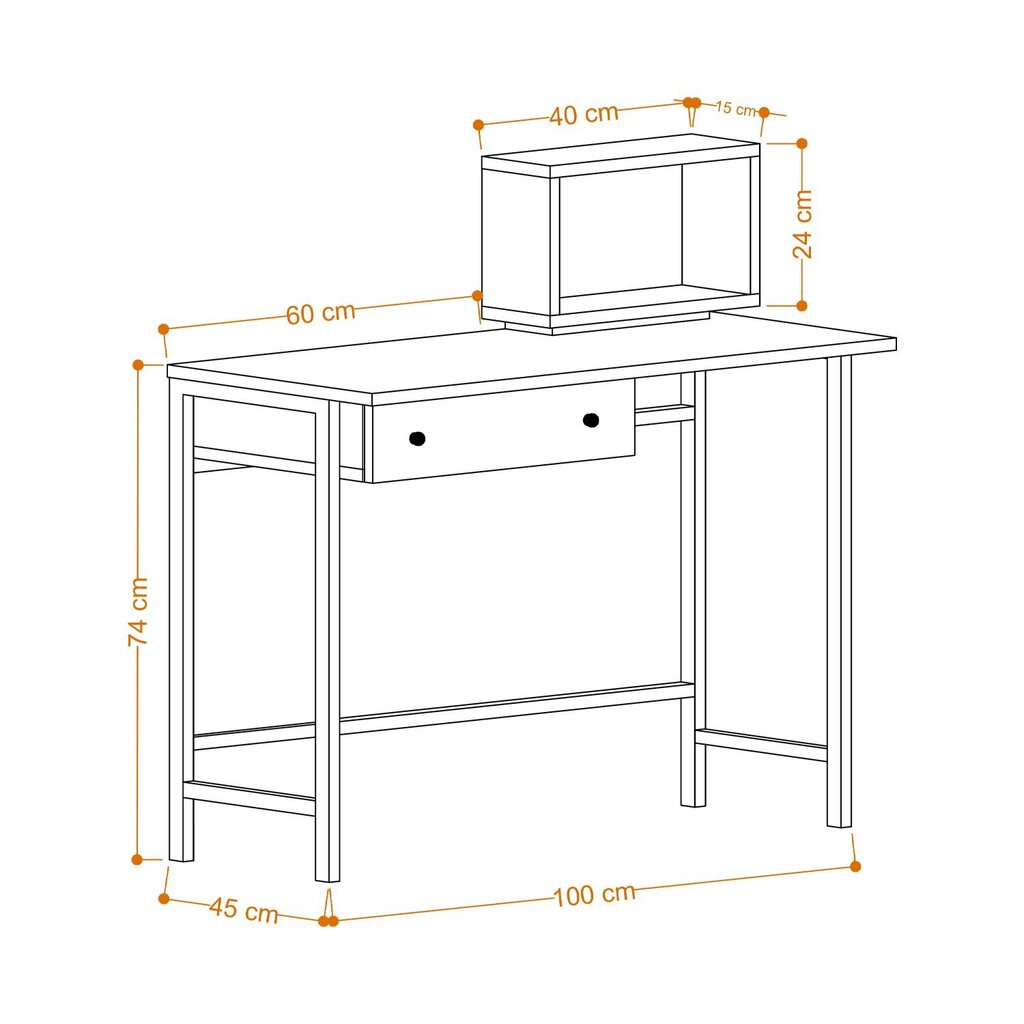 Kirjutuslaud Asir, 100x74x45 cm, must/pruun hind ja info | Arvutilauad, kirjutuslauad | kaup24.ee