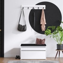 Обувной шкаф Асир, 80x42x35 см, белый/черный цена и информация | Полки для обуви, банкетки | kaup24.ee
