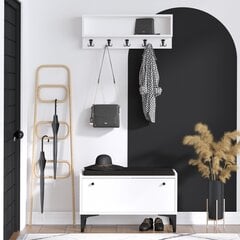 Обувной шкаф Асир, 80x49x35 см, белый/черный цена и информация | Полки для обуви, банкетки | kaup24.ee
