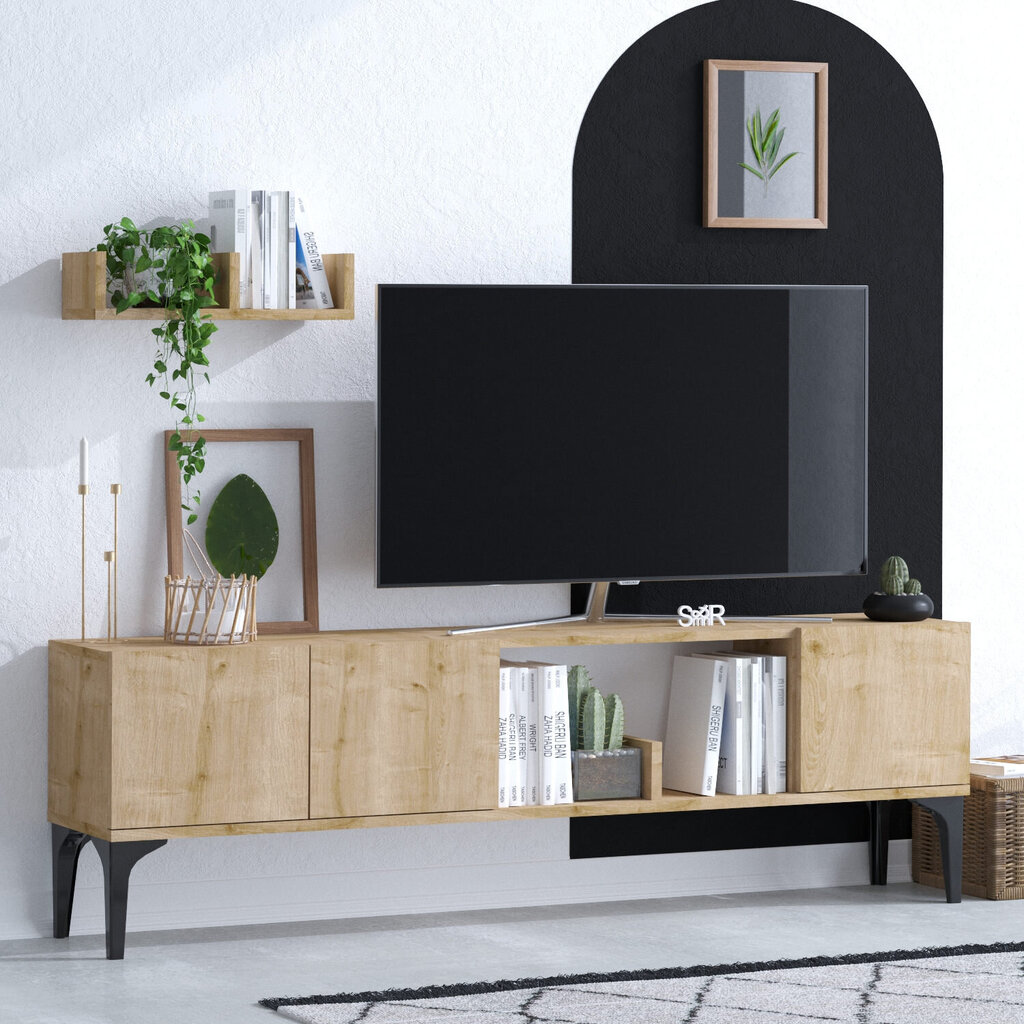 TV-alus Asir, 150x47x35 cm, pruun/must hind ja info | TV alused | kaup24.ee