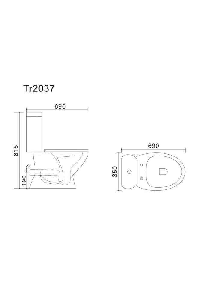 WC-pott Vento Taberg, tahavooluga 3/6l, Duroplast Soft Close hind ja info | WС-potid | kaup24.ee