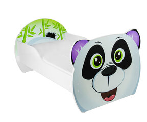 Voodi koos madratsiga Panda, 160x90 cm, valge/must цена и информация | Детские кровати | kaup24.ee