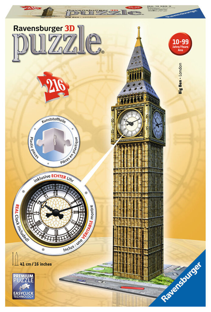 Pusle Ravensburger 3D Big Ben, 216-osaline hind ja info | Pusled | kaup24.ee