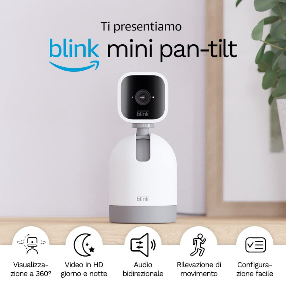 Amazon turvakaamera Blink Mini Pan-Tilt, valge hind ja info | Valvesüsteemid, kontrollerid | kaup24.ee