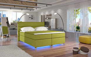 Voodi Amadeo LED valgustusega, 180x200 cm, gobelään/roheline цена и информация | Кровати | kaup24.ee