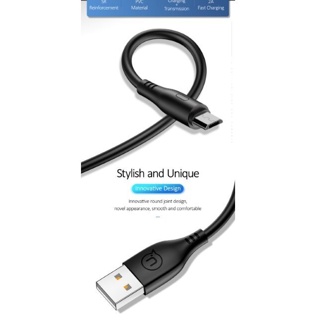 Kaabel Usams SJ268USB01, USB A - micro USB, 1 m hind ja info | Kaablid ja juhtmed | kaup24.ee