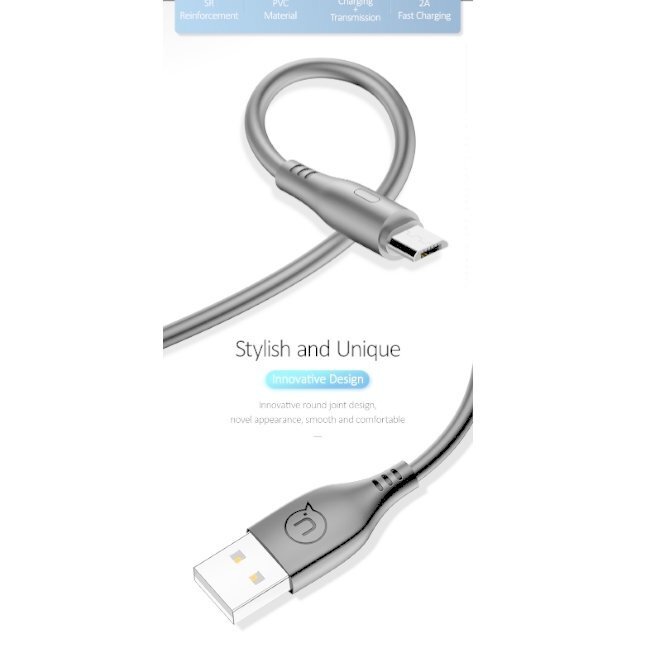 Kaabel Usams SJ268USB02, USB A - micro USB, 1 m hind ja info | Kaablid ja juhtmed | kaup24.ee