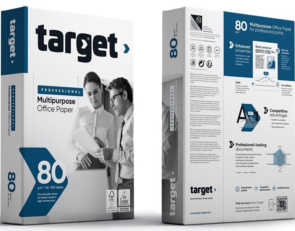 Kontorikoopiapaber TARGET Professional, A4, 80gsm, 500 lehte hind ja info | Vihikud, märkmikud ja paberikaubad | kaup24.ee
