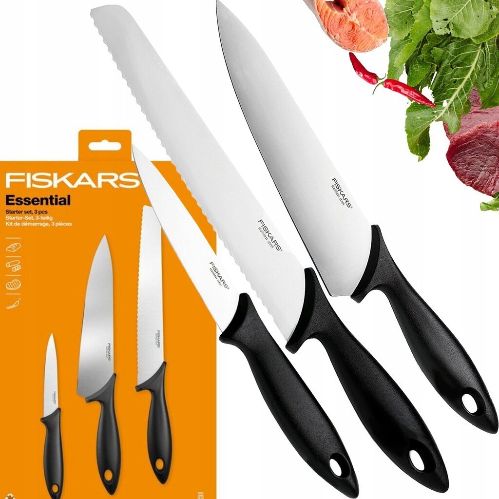 Nugade komplekt Fiskars esencial Set, 3tk цена и информация | Noad ja tarvikud | kaup24.ee