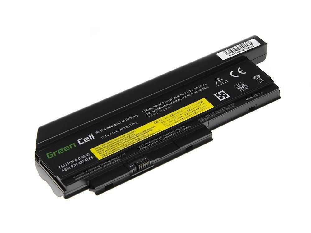 Green Cell Laptop Battery 42T4940 42T4868 for Lenovo ThinkPad X220 X220i X220s 6600 mAh hind ja info | Sülearvuti akud | kaup24.ee