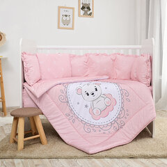 Lorelli laste voodipesukomplekt Lily Bear Pink, 60x120 cm, 7-osaline hind ja info | Beebide ja laste voodipesu | kaup24.ee