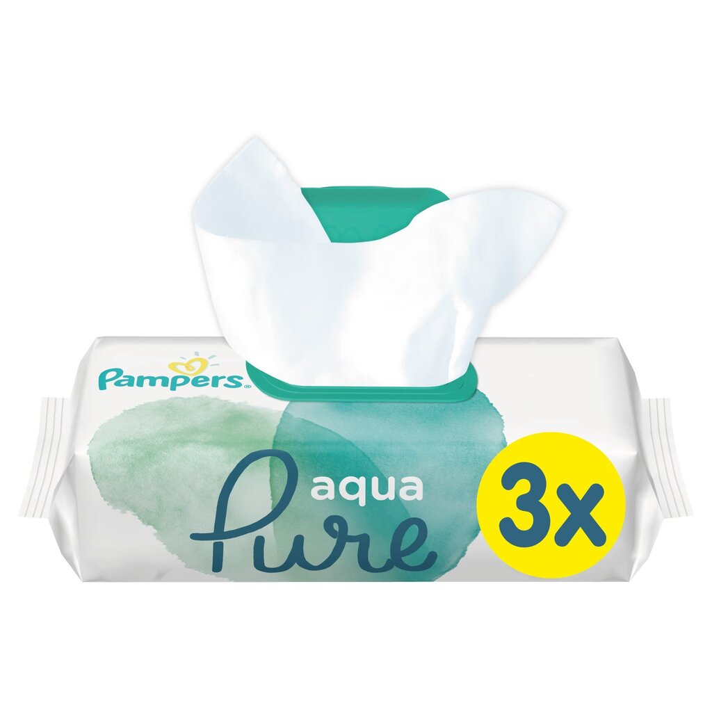 Salvrätikud Pampers Aqua Pure, 3 x 48 tk цена и информация | Niisked salvrätikud | kaup24.ee