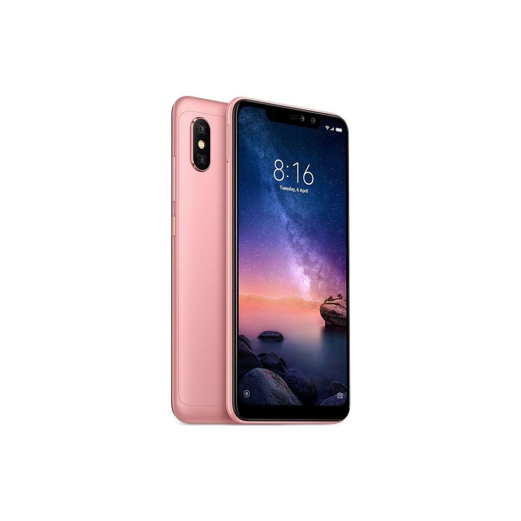 Xiaomi Redmi Note 6 Pro, 3/32 GB Dual Sim, roosa hind ja info | Telefonid | kaup24.ee