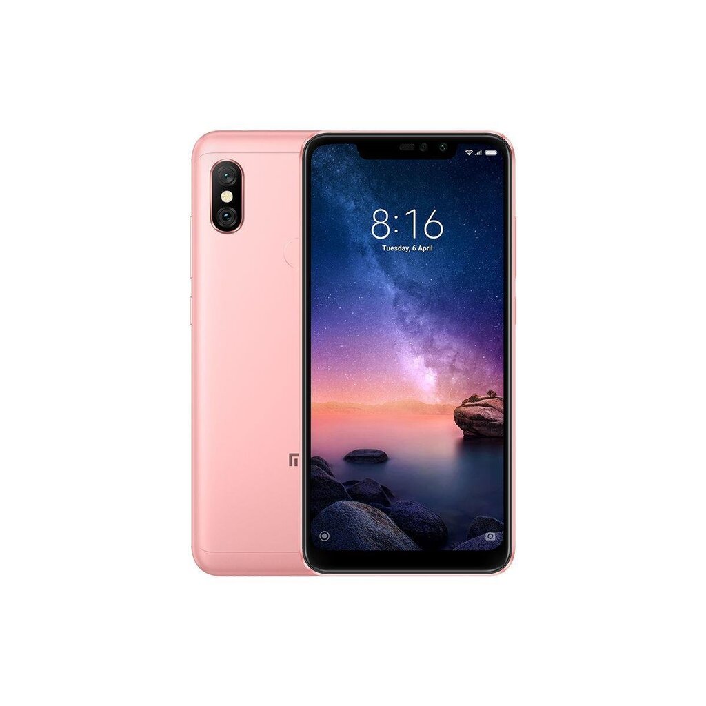 Xiaomi Redmi Note 6 Pro, 3/32 GB Dual Sim, roosa hind ja info | Telefonid | kaup24.ee