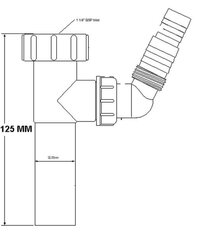 Messingist kroomitud sifoontoru pesumasinale/nõudepesumasinale, McAlpine MCRS, 32 mm hind ja info | McAlpine Sanitaartehnika, remont, küte | kaup24.ee