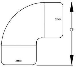 Messingist kroomitud torupõlv, McAlpine MC32ACB, 32 mm hind ja info | McAlpine Sanitaartehnika, remont, küte | kaup24.ee