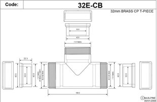 Messingist kroomitud kolmhark, McAlpine MCA32ECB, 32 mm цена и информация | Сифоны | kaup24.ee