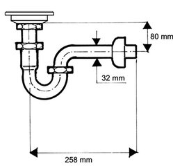 Messingist kroomitud sifoon, torukujuline McAlpine MC200255CB, 32 mm hind ja info | McAlpine Sanitaartehnika, remont, küte | kaup24.ee