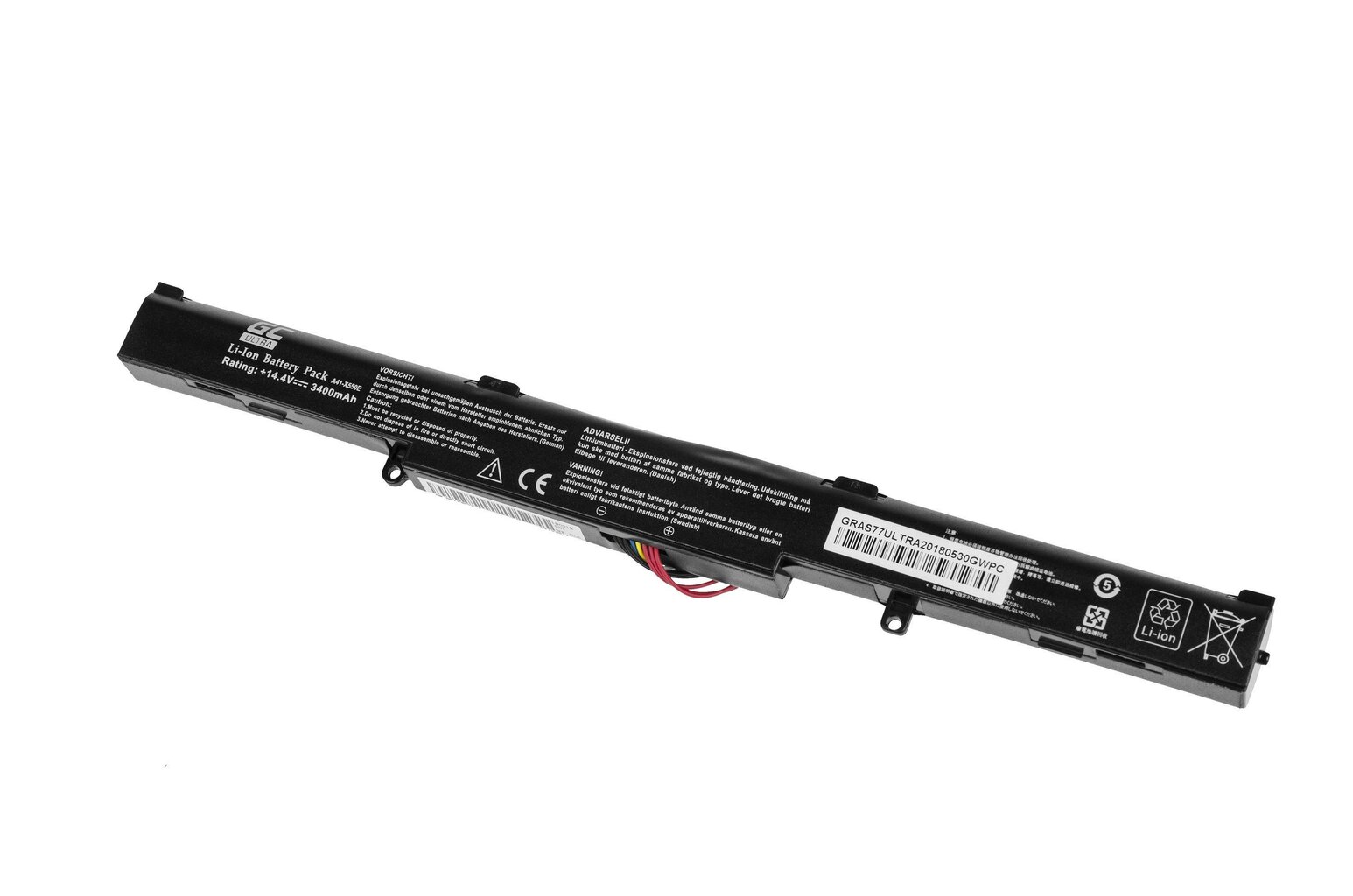 Green Cell ULTRA Laptop Battery A41-X550E Asus A450 A550 F550 K550 R510 R510D R510DP X450 X550 X550D hind ja info | Sülearvuti akud | kaup24.ee