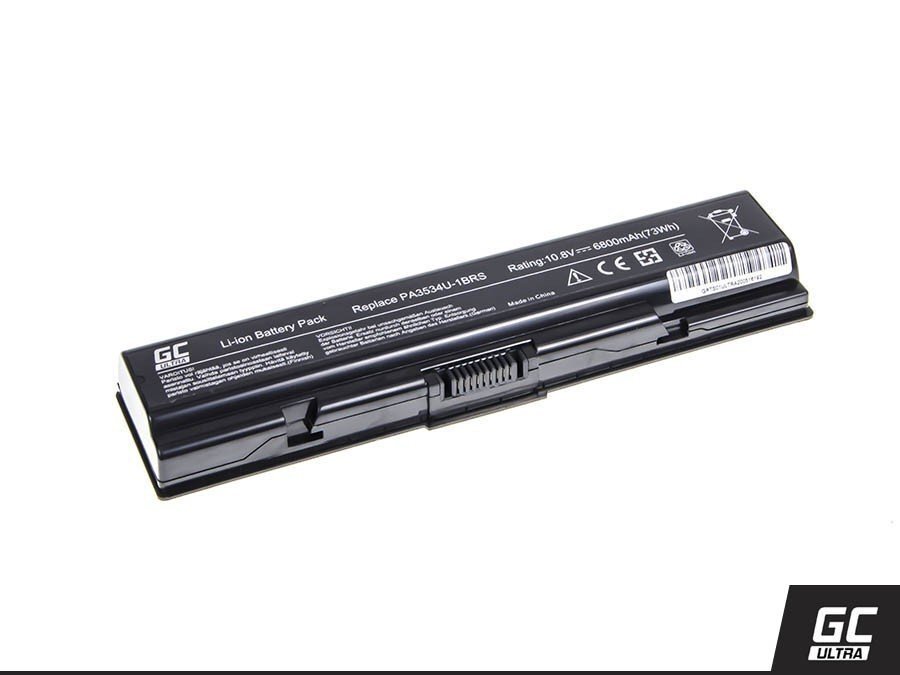 Green Cell Ultra Laptop Battery for Toshiba Satellite A200 A300 A500 L200 L300 L500 6800mAh hind ja info | Sülearvuti akud | kaup24.ee