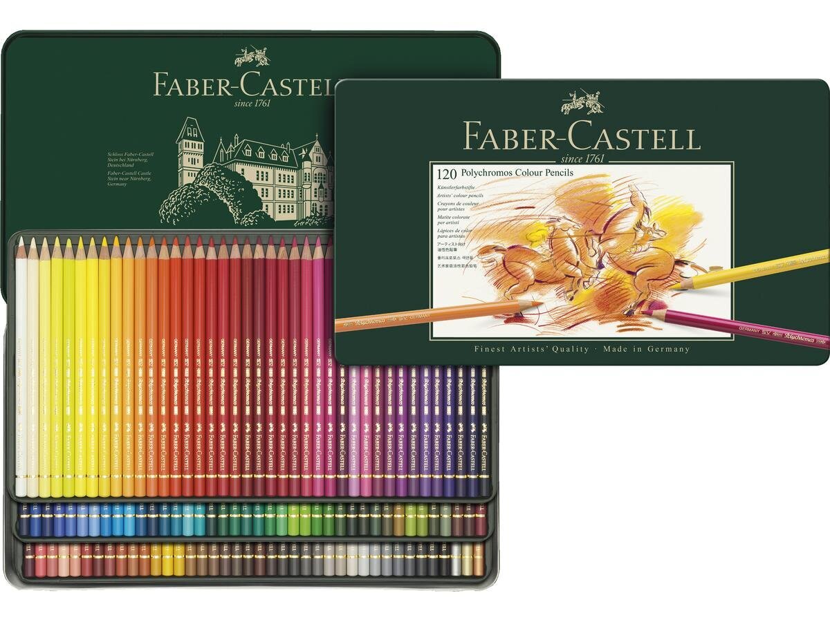 Värvilised pliiatsid Faber-Castell Polychromos Art&Graphic, 120-värvi hind ja info | Kunstitarbed, voolimise tarvikud | kaup24.ee