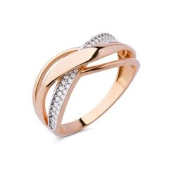 Золотое кольцо с цирконами 0012735400132 цена и информация | Кольцо | kaup24.ee