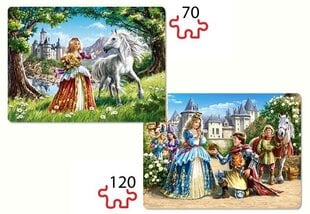 Пазл с 2 картинками (70+120) Очаровательная принцесса  цена и информация | Пазлы | kaup24.ee