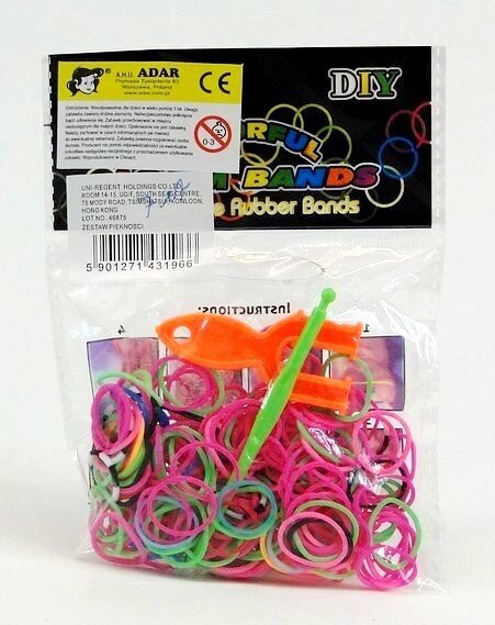 Heegeldus - punumiskummid 300 tk neoon Colorful Loom Bands цена и информация | Arendavad mänguasjad | kaup24.ee